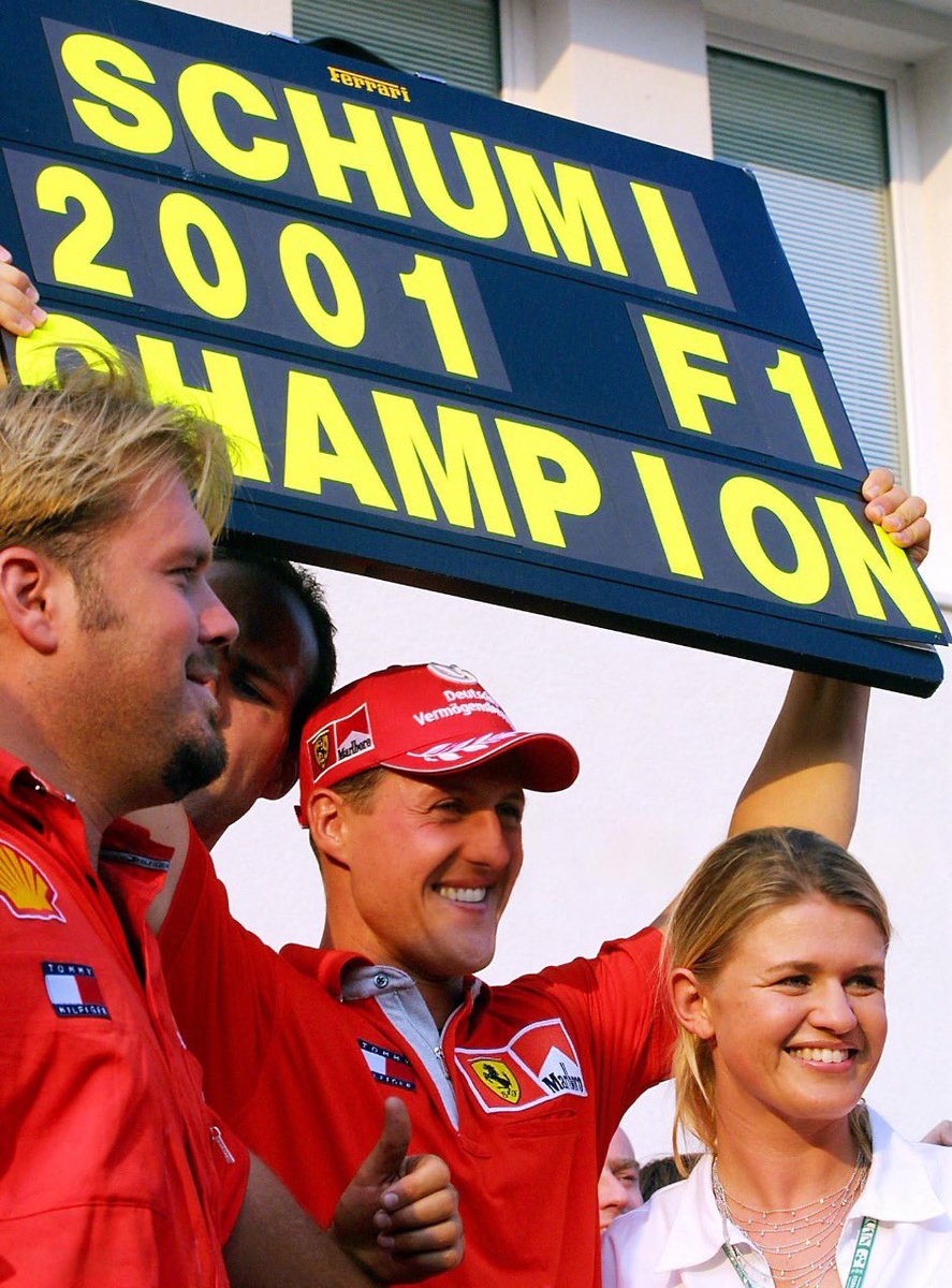 _MSchumacher's tweet image. On this day in 2001 Hungaroring Gp, Michael achieved his 51st victory and mathematically became F1 World Champion for the 4th time in his career, the second with Scuderia Ferrari.

#KeepFightingMichael