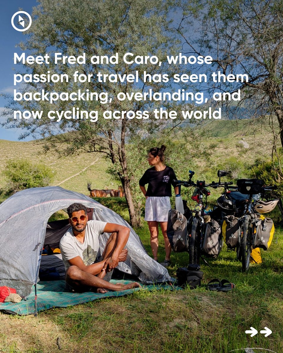 polarsteps's tweet photo. Fred and Caro have made travel their shared passion since falling in love 17 years ago. In November, they set off on an epic bike ride from France to Malaysia — they'll arrive in Kuala Lumpur next month! Follow the last days of their adventure in the app! https://t.co/JXDGw5JWlM https://t.co/zUMLh08QcJ