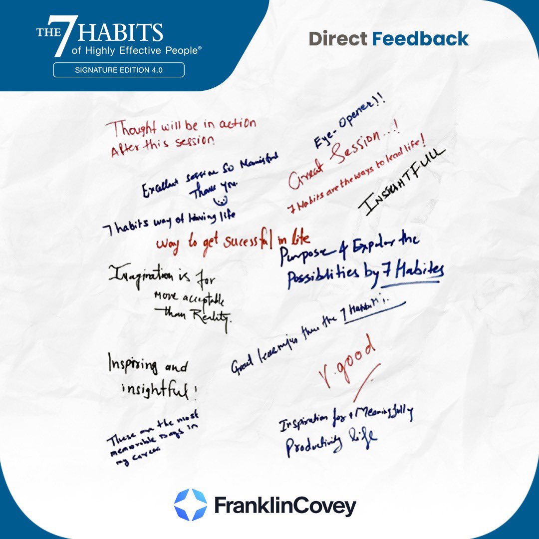 FranklinCovey India continues to ignite leadership potential through timeless principles. Our signature 7 Habits of Highly Effective People workshop, held in Mumbai on 12th and 13th August 2025, empowered participants to lead with greater purpose, resilience, and clarity