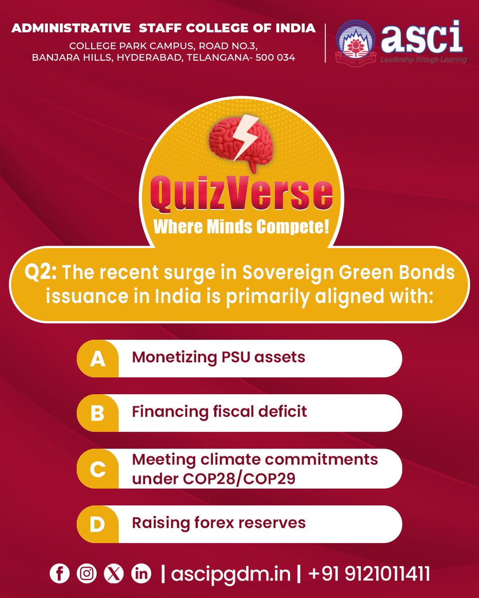 ascipgdm's tweet image. D) Raising forex reserves

🤔 Do you know the right answer? Drop your choice in the comments ⬇️ and let’s see how sharp your mind is! 🚀

Stay tuned for more such brain-teasing questions with ASCI QuizVerse. 🔥

Because learning is fun when minds compete! 💯
#QuizVerse #ASCIPGDM