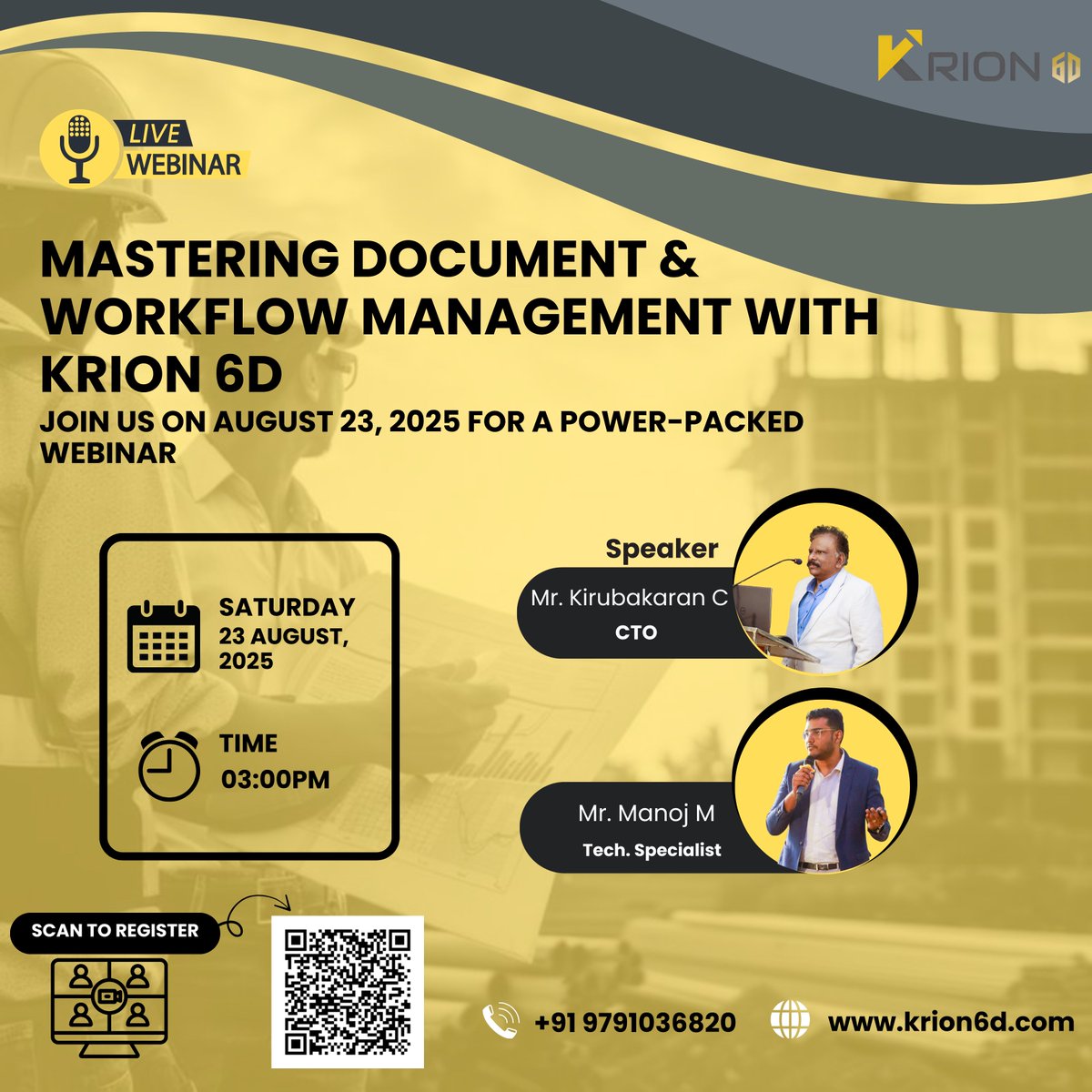 KrionConsulting's tweet photo. Smarter workflows = smarter projects.
On Aug 23, 2025, join our free Krion 6D webinar &amp; learn how to boost collaboration, accuracy &amp; efficiency.
🌐 https://t.co/Y5FtjItQ5D
#Krion6D #SmartConstruction #WorkflowAutomation #AECO https://t.co/fQGM9S4nA3