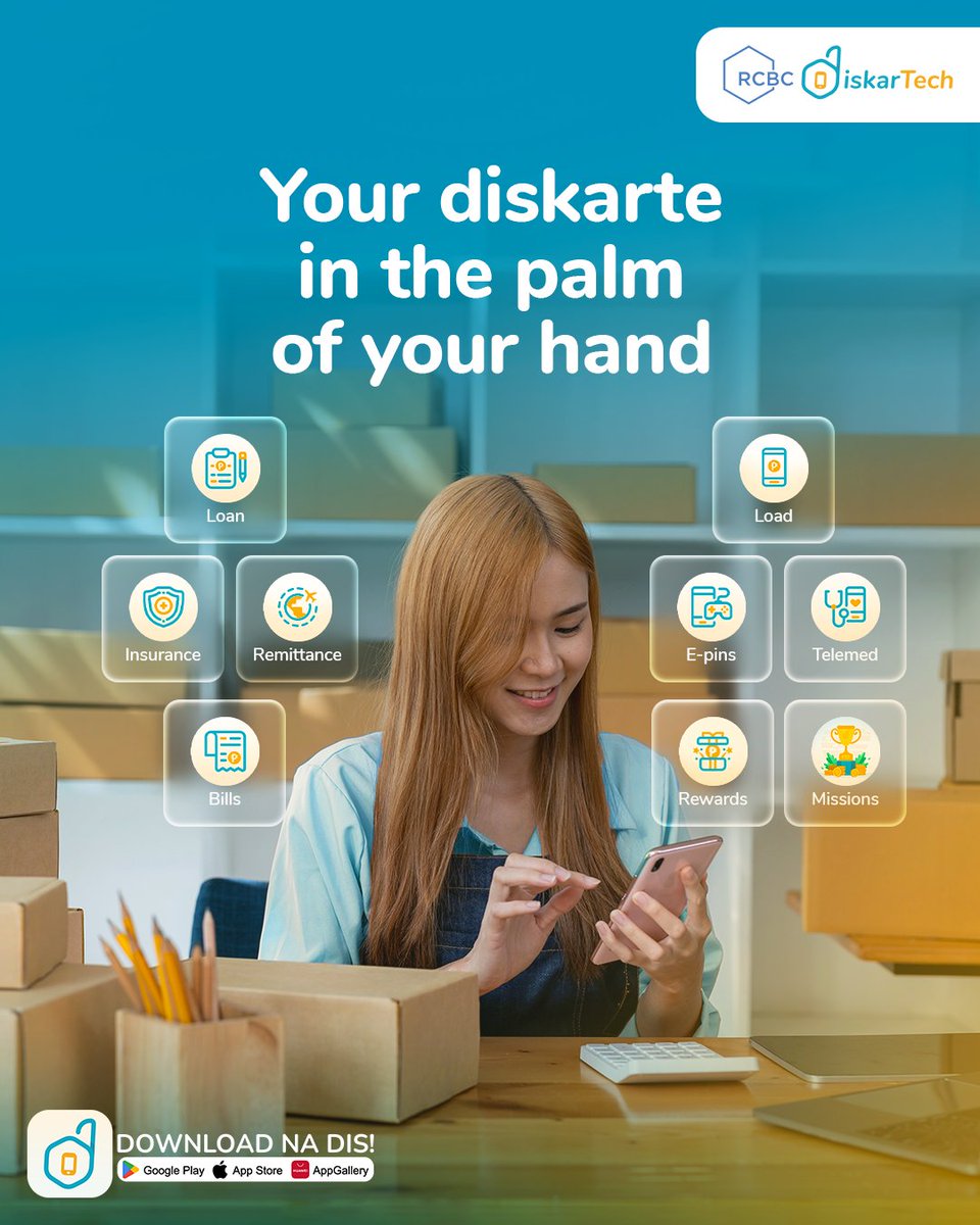 rcbcdiskartech's tweet image. All-out ang diskarte with RCBC DiskarTech! 📱✨

Wala pang DiskarTech app? Download na dis! 

Play Store: bit.ly/RCBCDiskarTech…
App Store: bit.ly/RCBCDiskarTech…
AppGallery: bit.ly/RCBCDiskarTech…

#RCBC #GoForMore #RCBCDiskarTech