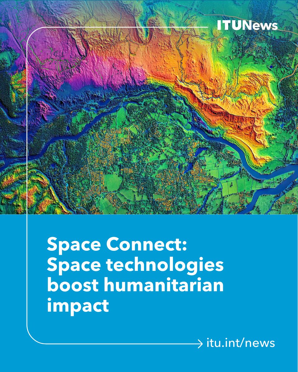 ITU's tweet photo. Timely insights from space save more lives on Earth.
Replay the #SpaceConnect episode on Space for Humanitarian Emergencies to explore how satellite technologies can boost disaster preparedness, response, relief, and recovery https://t.co/6mFzdmCI9J #WorldHumanitarianDay https://t.co/t5rbEp2IdW