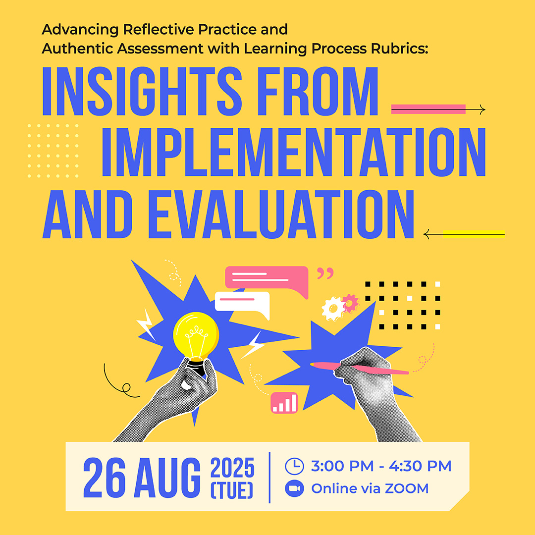 chtlhkbu's tweet image. 📢 Join us for the Staff Enrichment Week - Advancing Reflective Practice and Authentic Assessment with Learning Process Rubrics on Aug 26, 2025 (Tue) from 3:00 pm to 4:30 pm (HKT) online via Zoom!

Reg now via the link in bio!

#hkbu #LearningProcessRubrics #AuthenticAssessment