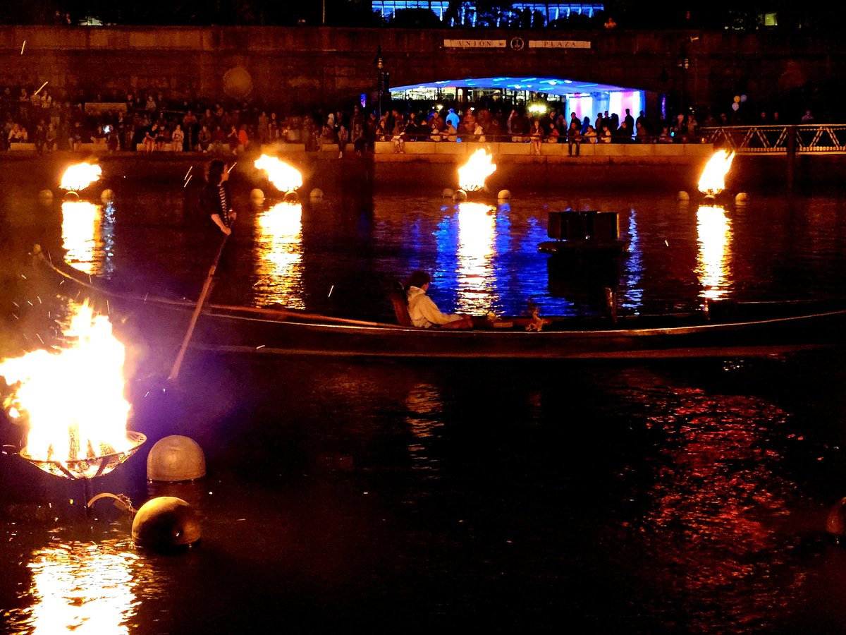SueStenhouse's tweet photo. The magic of @WaterFireProv.
Last eve, our Council of State Governments East #CSGEast attendees were treated to a special lighting of our world-renowned Waterfire-- and it was perfection.
The highlight was getting to spend time with WaterFire sculpture creator and friend @BarnabyEvans.
Here are a few photos from this event: