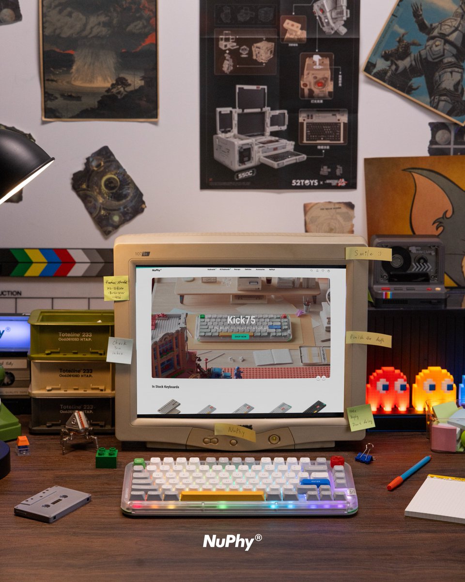 nuphystudio's tweet photo. Kick75 | Tap Into Childhood

Ever wished you could step back to those pixel-lit afternoons?
The glow of the screen, the clack of keys, the endless thrill of play—Kick75 is there, helping you relive it all. 🎮

#nuphy #kick75 #keyboard #customkeyboard #mechanicalkeyboard #vintagetech #pixelart