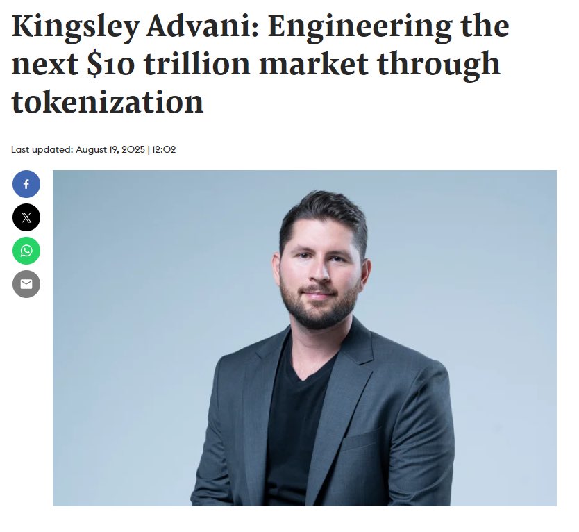 Kingsley Advani: Engineering the next $10 trillion market through tokenization

Find out more: gulftoday.ae/business/2025/…