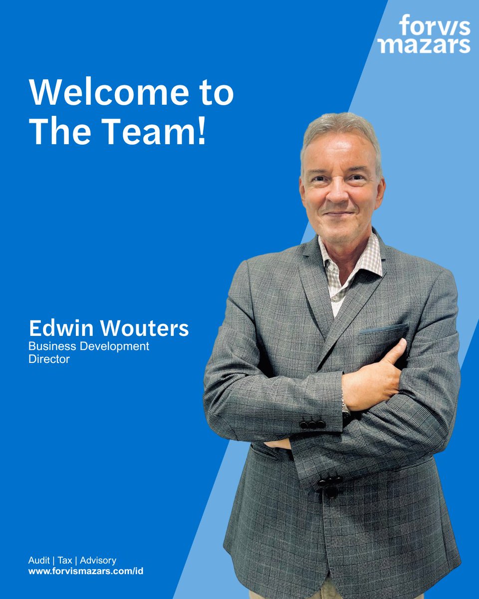 🌟 New Leadership Spotlight 🌟
We are delighted to welcome Edwin Anthony Wouters as our new Business Development Director at Forvis Mazars in Indonesia. 
Welcome aboard, Edwin!
#NewDirector #GrowBelongImpact #ForvisMazars #ForvisMazarsinIndonesia #Leadership