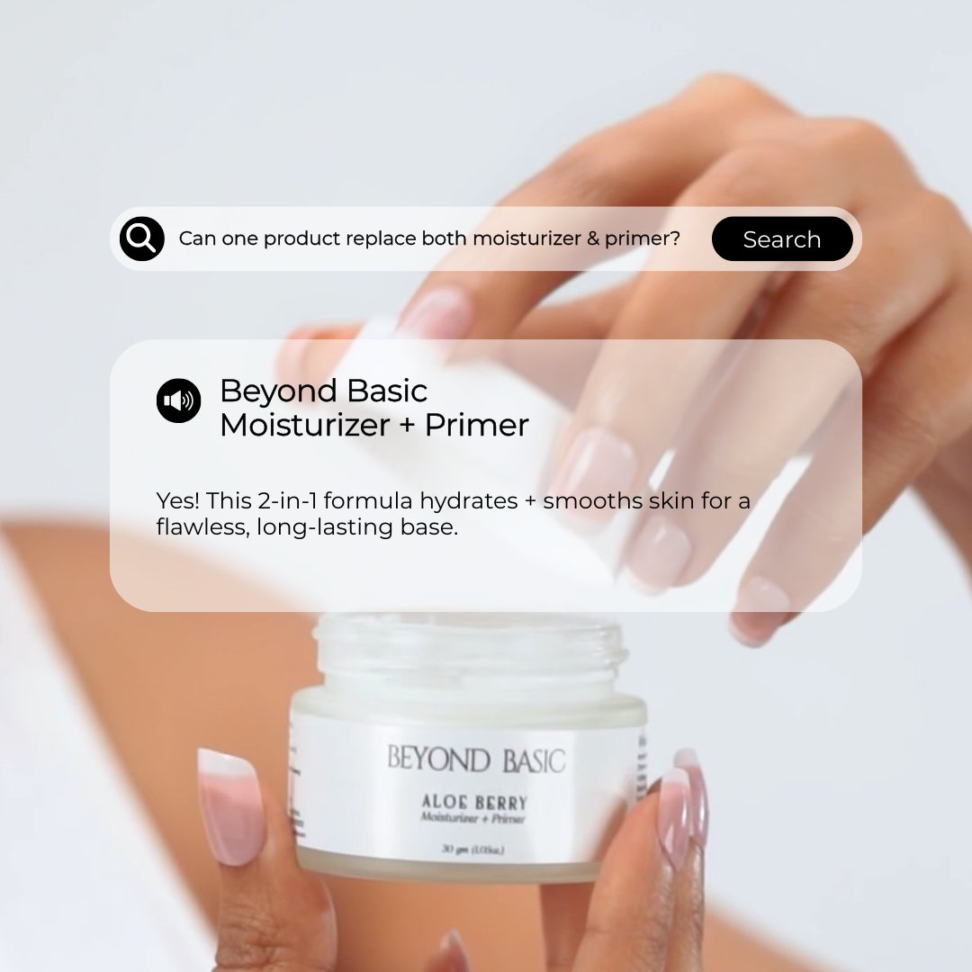beyondbasicteam's tweet image. One product. Two benefits.🌿
Hydration + flawless base = Beyond Basic Moisturizer + Primer.
#SkincareSimplified #BeyondBasic #lessismore #lessfussmorefabulous