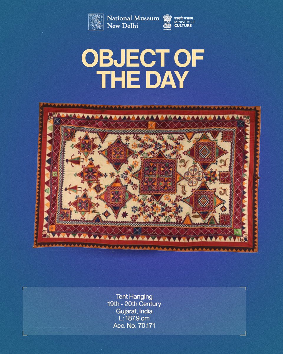 NMnewdelhi's tweet image. From Gujarat’s vibrant Kutch embroidery mirrors and threads reflecting desert life to Bengal’s Kantha, where simple stitches narrate tales of everyday living, India’s textiles speak of culture and community. Preserved at the National Museum.

#NationalMuseum #NationalHandloomDay