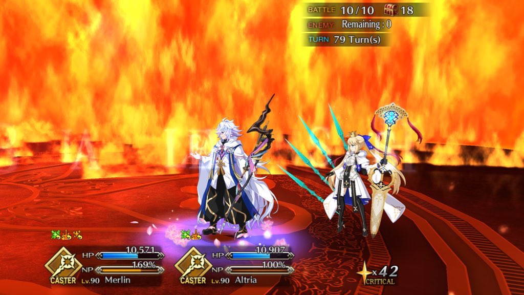 chuniplier's tweet photo. my run was so good finishing the first 9 rounds within 12 turns and then on the olga boss fight, morgan got nuked so i had to painstakingly nick olga’s HP bars with castoria and meelin.

but yay!! my immortal avalon comp can still work without morgan it seems 🥳🥳 https://t.co/ov49qHpGA8