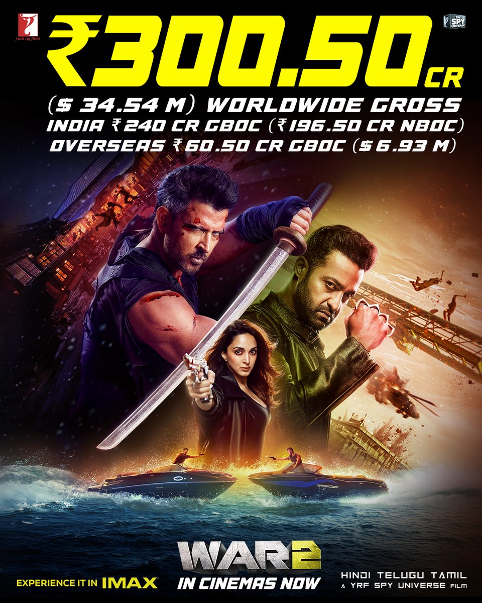 Yash Raj Films (@yrf) on Twitter photo Catch the action-packed entertainer on the big screen! 🔥
#War2 in cinemas now in Hindi, Telugu and Tamil. Book your tickets! link.district.in/DSTRKT/pwar2 | bookmy.show/War2
<a href="/iHrithik/">Hrithik Roshan</a> | <a href="/tarak9999/">Jr NTR</a> | <a href="/advani_kiara/">Kiara Advani</a> | #AyanMukerji | #YRFSpyUniverse Catch the action-packed entertainer on the big screen! 🔥
#War2 in cinemas now in Hindi, Telugu and Tamil. Book your tickets! link.district.in/DSTRKT/pwar2 | bookmy.show/War2
<a href="/iHrithik/">Hrithik Roshan</a> | <a href="/tarak9999/">Jr NTR</a> | <a href="/advani_kiara/">Kiara Advani</a> | #AyanMukerji | #YRFSpyUniverse