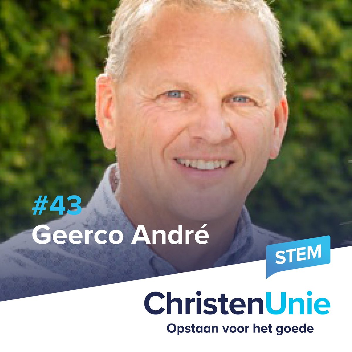 Voor de Tweede Kamerverkiezingen sta ik als regionale kandidaat, op plaats 43 #opstaanvoorhetgoede <a href="/CUOldebroek/">ChristenUnie Oldebroek</a> <a href="/christenunie/">ChristenUnie</a>