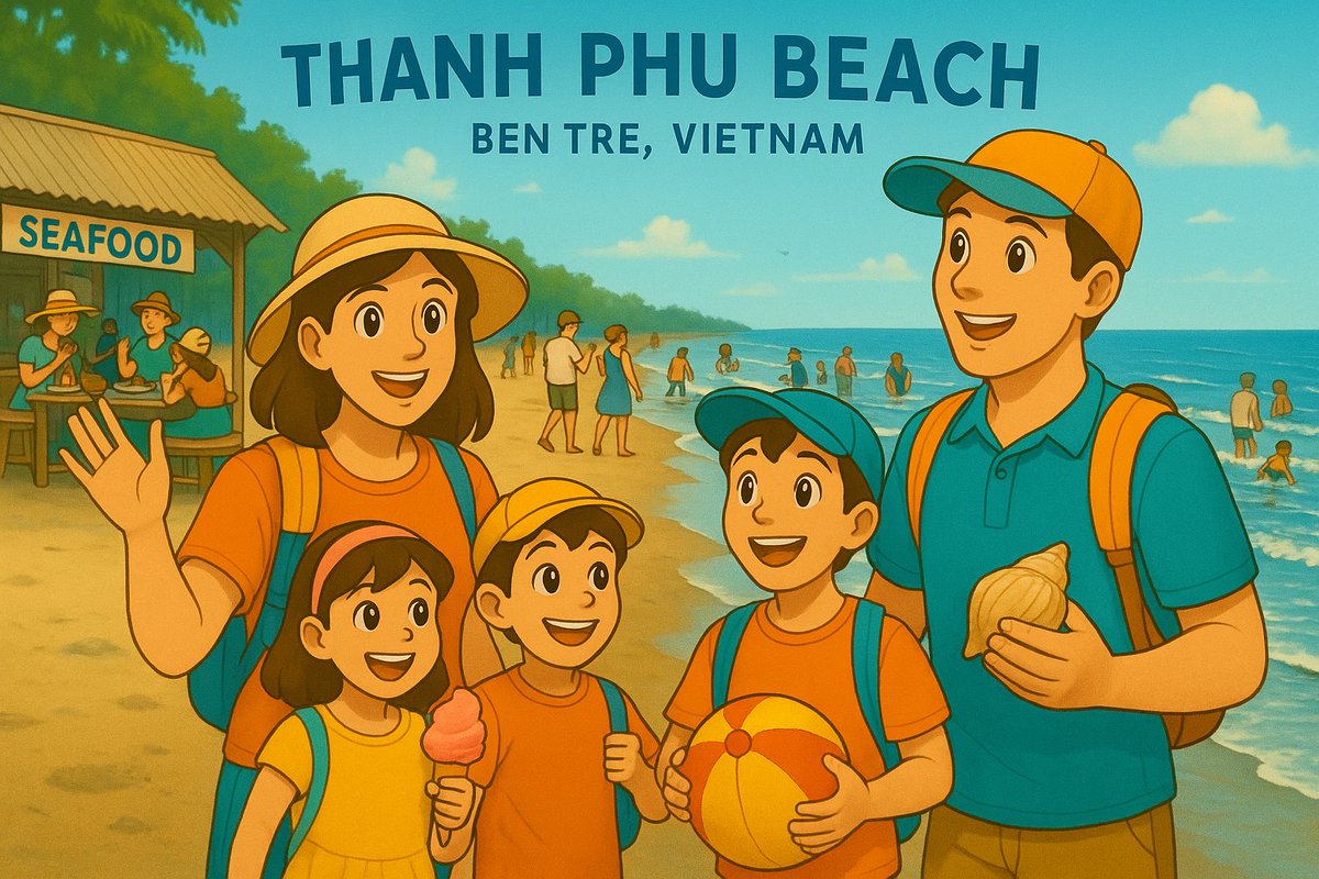 MOMVN_Token's tweet photo. 👦 Bro: “Finally, Thạnh Phú beach! Waves louder than my playlist 🌊🎶.”
👧 Sis: “Shells > souvenirs, fight me 🐚✨.”
👩 Mom: “Don’t forget sunscreen kids ☀️🧴.”
👨 Dad: “Or you’ll look like grilled shrimp 🍤🤣.”
👉 Who’s joining our sandy chaos?
#MotherToken #Vietnam #BenTre https://t.co/CbjE3bZHHp