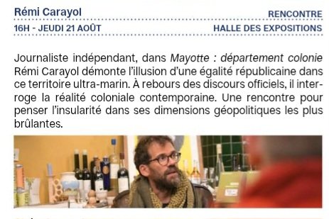 Le Festival international du film insulaire commence demain sur la belle île de Groix dans le Morbihan. Le programme est alléchant (et je dis pas ça parce que j'y interviens). Il y sera question d'îles bien sûr : Québec, Canaries, Antilles et #Mayotte