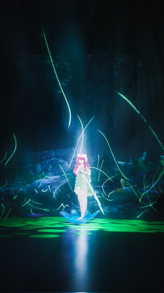 I really enjoyed this photoshoot in particular!

This photo was my favourite, doing a long exposure in Vrchat with fireflies in the world yields magical results, which I felt was fitting to Riku's ethereal appearance. 🌻