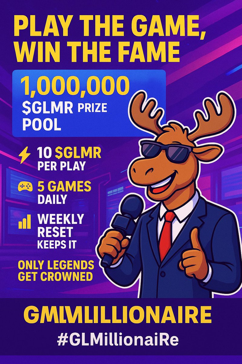 debkanta38473's tweet photo. 🦌 Gmoose Reporter LIVE 📺
“Pay 10 $GLMR💫 → Play 5 games 🎮 → Climb the Leaderboard 📊 → Win from 1M $GLMR 💰”
Simple formula, BIG rewards📣
Legends don’t play for fun… they play for GLORY💥
#GLMillionaiRe #MoonbeamNetwork #Web3Gaming
@real_NFT @Sabrinadegas @DataHaven_xyz https://t.co/ZAepXcnxZP