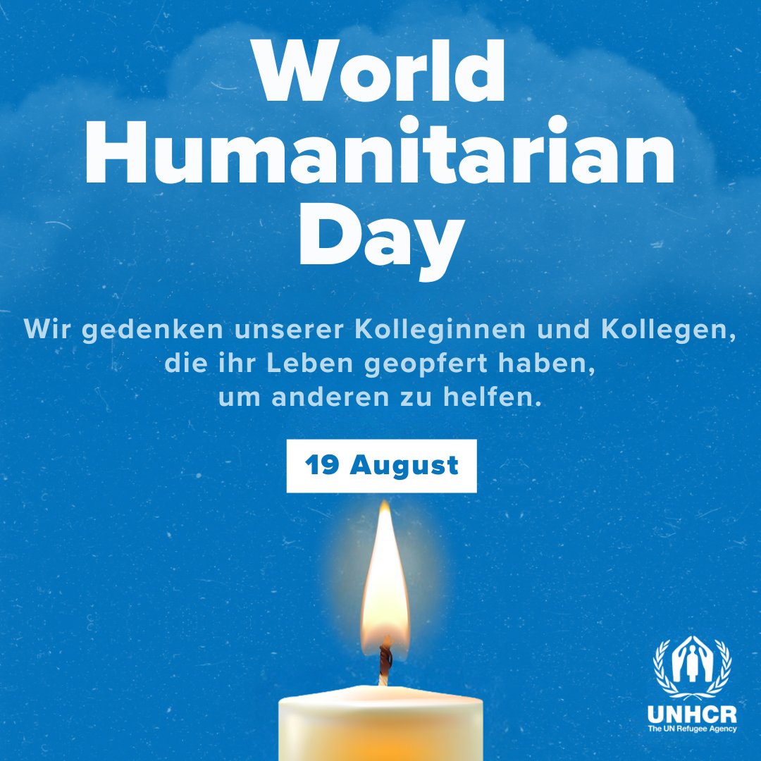 Zum Welttag der humanitären Hilfe gedenken wir all der Helferinnen &amp; Helfer, die im Einsatz für Menschen in Not ihr Leben verloren haben.

Allein in diesem Jahr wurden bereits 265 von ihnen getötet. Es ist höchste Zeit, humanitäre Helferinnen &amp; Helfer zu schützen. #NotATarget