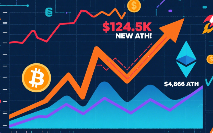 ehf_dao's tweet photo. 🚀 BTC smashes $124.5K (new ATH!); ETH nears 2021 high of $4,866.
⚠️ Hot PPI cools rate-cut hopes → pullback hits both.
Key levels: BTC avg entry ~$107K; $127K = +1σ resistance.
Options: IV spikes, put skew rises (downside hedging).
#Bitcoin #Ethereum https://t.co/ssXBXzhje3
