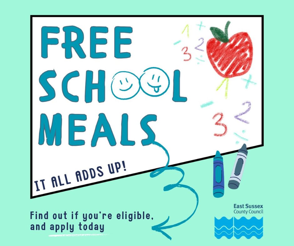 Could your child be eligible for free school meals? 🍎

If they are, you could save yourself money and help your school get extra funding too. 
It’s quick and easy to check and apply - it only takes a minute!

Find out more: ow.ly/z7vm50WHu4q