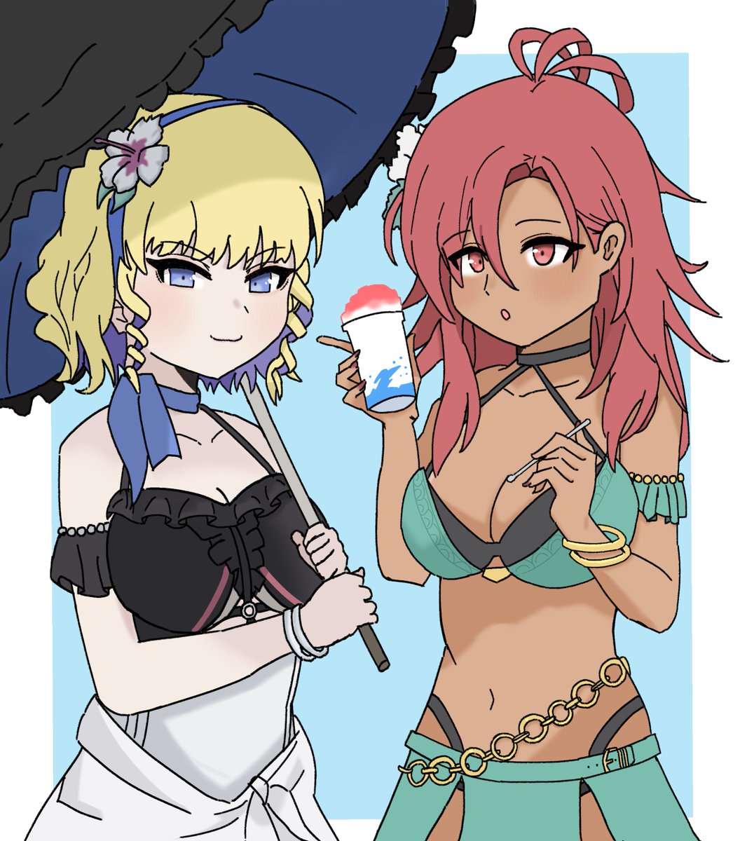 Frost_Fool_'s tweet image. ハピコニsummer🏖🍧先日の修正版です&amp;lt;(_ _)&amp;gt;
＃FE3H #FE風花雪月 #Hapi #Constance