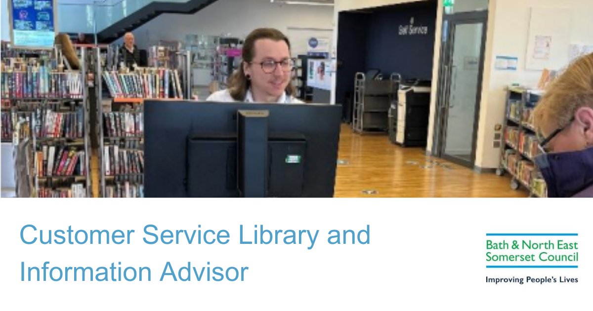bathnesjobs's tweet image. Join us as a customer service, library, and information advisor to deliver a service to residents, businesses, and visitors

To apply: ow.ly/TcqX50WojzP

#advisor #customerservices #library #Bath #Somerset #Bristol #Improvingpeopleslives #Bathjobs #Bristoljobs

No agencies