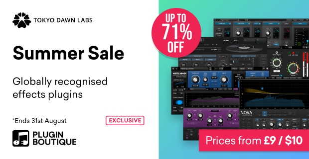 Tokyo Dawn Labs Summer Sale (Exclusive) - up to 71% Off 👍

pluginboutique.com/deals/show?sal… (affiliate link)