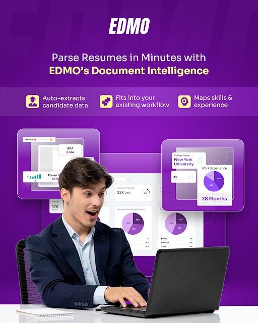 Tired of spending hours reviewing resumes?

With EDMO’s AI-powered Document Intelligence, resumes are parsed, mapped, and matched in minutes—not hours.

✅ Auto-extracts data
✅ Maps skills &amp; experience
✅ Fits right into your workflow
What part of screening would you automate?
