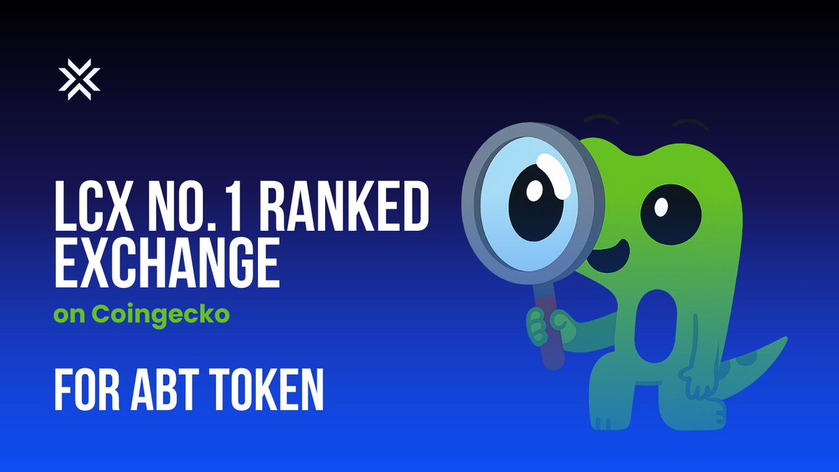 LCX (@lcx) on Twitter photo 🚀 LCX is ranked the #1 CEX on CoinGecko’s ABT market page.
📊 Top order books with deep liquidity & low spreads, the best place to trade $ABT.
At LCX, we support the best projects and hidden gems from the start.
👉 Join us and trade: exchange.lcx.com/en/trade/ABT-E…
<a href="/ArcBlock_io/">ArcBlock</a> 🚀 LCX is ranked the #1 CEX on CoinGecko’s ABT market page.
📊 Top order books with deep liquidity & low spreads, the best place to trade $ABT.
At LCX, we support the best projects and hidden gems from the start.
👉 Join us and trade: exchange.lcx.com/en/trade/ABT-E…
<a href="/ArcBlock_io/">ArcBlock</a>