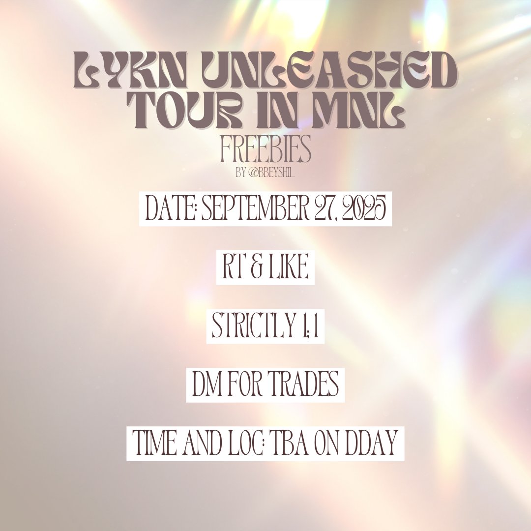 bbeyshii_'s tweet photo. ★★★ Fan Support for LYKN Unleashed in Manila ★★★

• rt &amp; like this post 
• limited qty onli
• open for trades
• see pubmat for other deets

see you on Sept 27, Filo lykyous! (⁠｡⁠•̀⁠ᴗ⁠-⁠)⁠✧

#LYKN #LYKNTOURxMANILA https://t.co/OX23ckUZMy