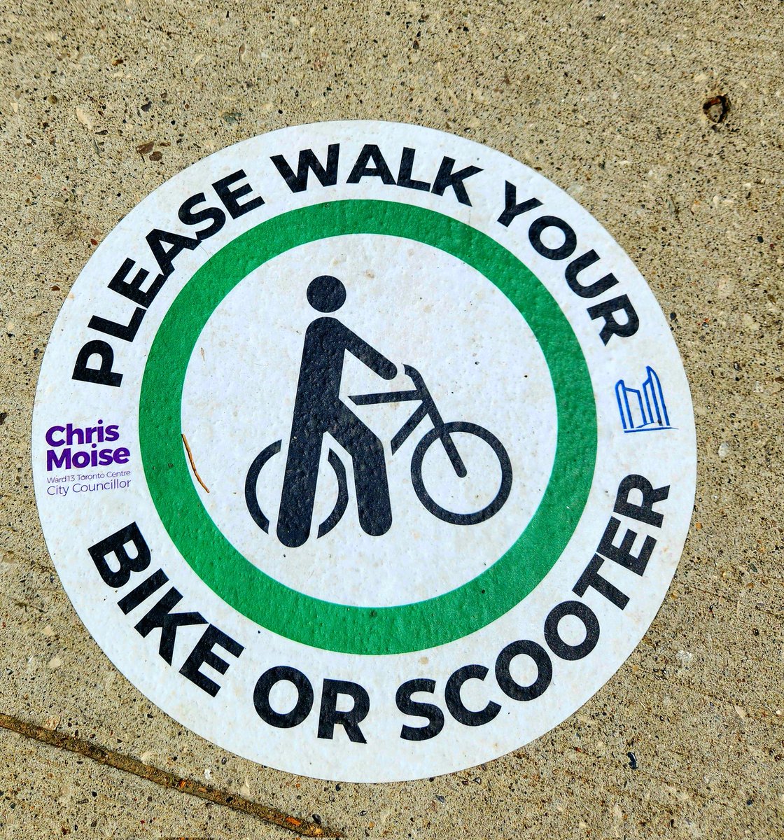 TO_ScotlandYard's tweet photo. Why is Toronto Councillor #ChrisMoise branded sidewalk stickers allowed? City Councillors are not supposed to advertise year round! The guy behind Stankover Square is scamming again. He also allows the mentally ill to squat on the street #TOpoli #onpoli https://t.co/G0V1PkSz0X