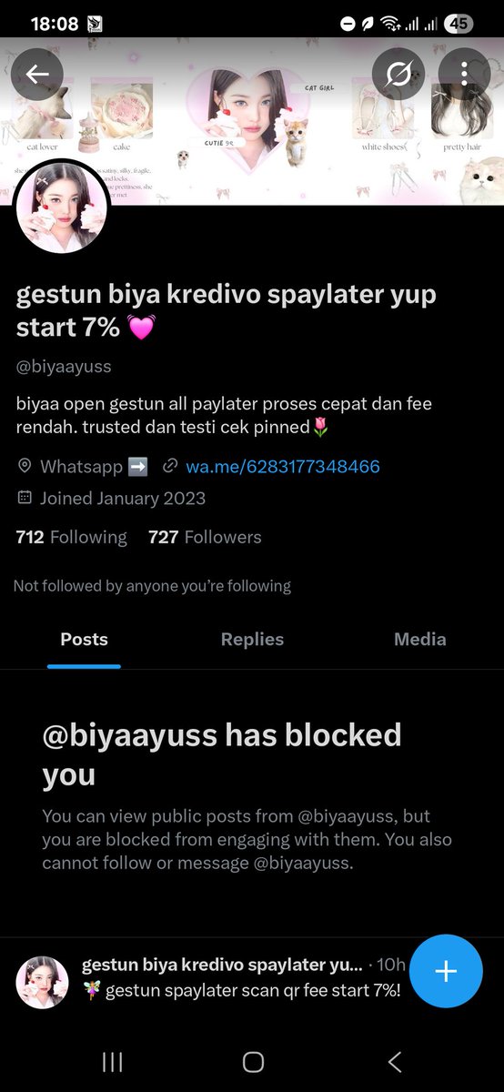 lycaown's tweet photo. ‼️PENIPU GESTUN
@ biyaayuss @ konmdics 
pinjam ht #zonabu #zonauang 

gue sih dah ikhlas bayarin PDAMnya ya, in this economy emg susah bayar tagihan (gue pdhl mo pake duit gestunnya buat bayar yg laen malah) sehat2 ya kak, bayar air pake uang hasil nipu pdhl lagi sama2 susah. https://t.co/dq7SPiB8Kc