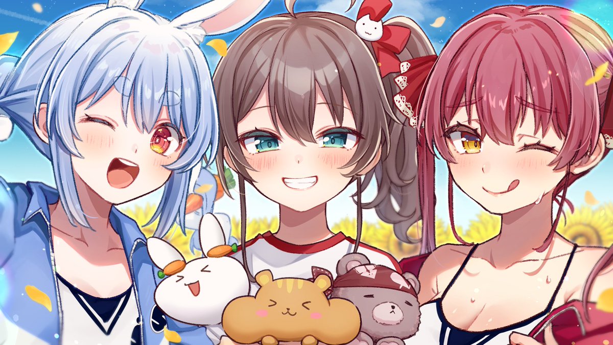 最高の夏の朝をありがとう☀🍉
おはようございました～！！！！！

#ぺこらーと #祭絵 #マリンのお宝