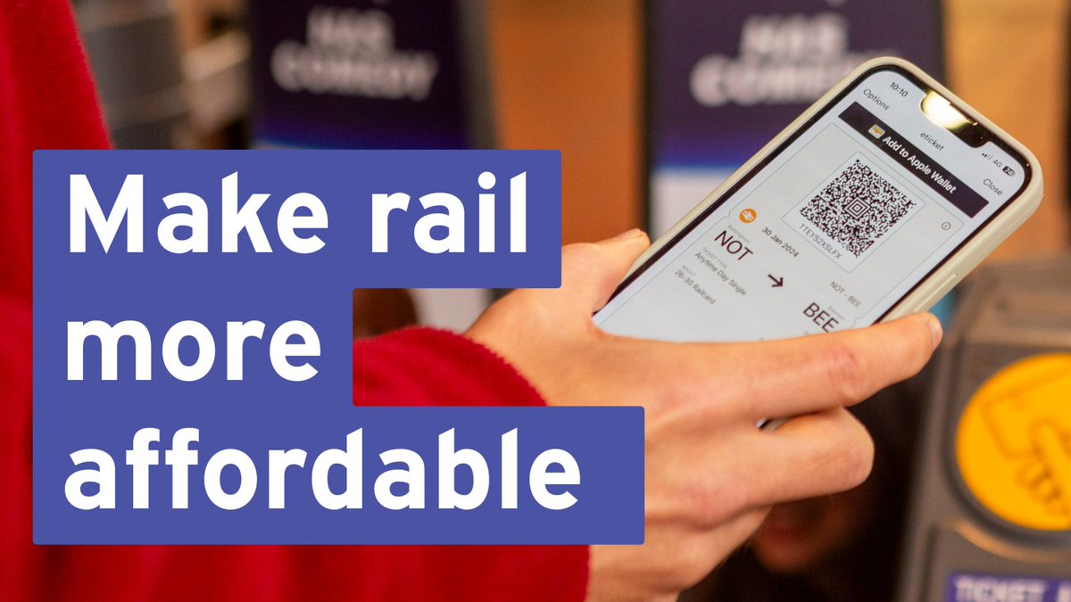 Campaign for Better Transport (@cbtransport) on Twitter photo With huge changes happening on the railways this year, the Government should take the opportunity to sort out the #1 issue for passengers - fares!
Use our quick form to ask your MP to support affordable rail fares: ow.ly/3Xtq50WI7k7 With huge changes happening on the railways this year, the Government should take the opportunity to sort out the #1 issue for passengers - fares!
Use our quick form to ask your MP to support affordable rail fares: ow.ly/3Xtq50WI7k7