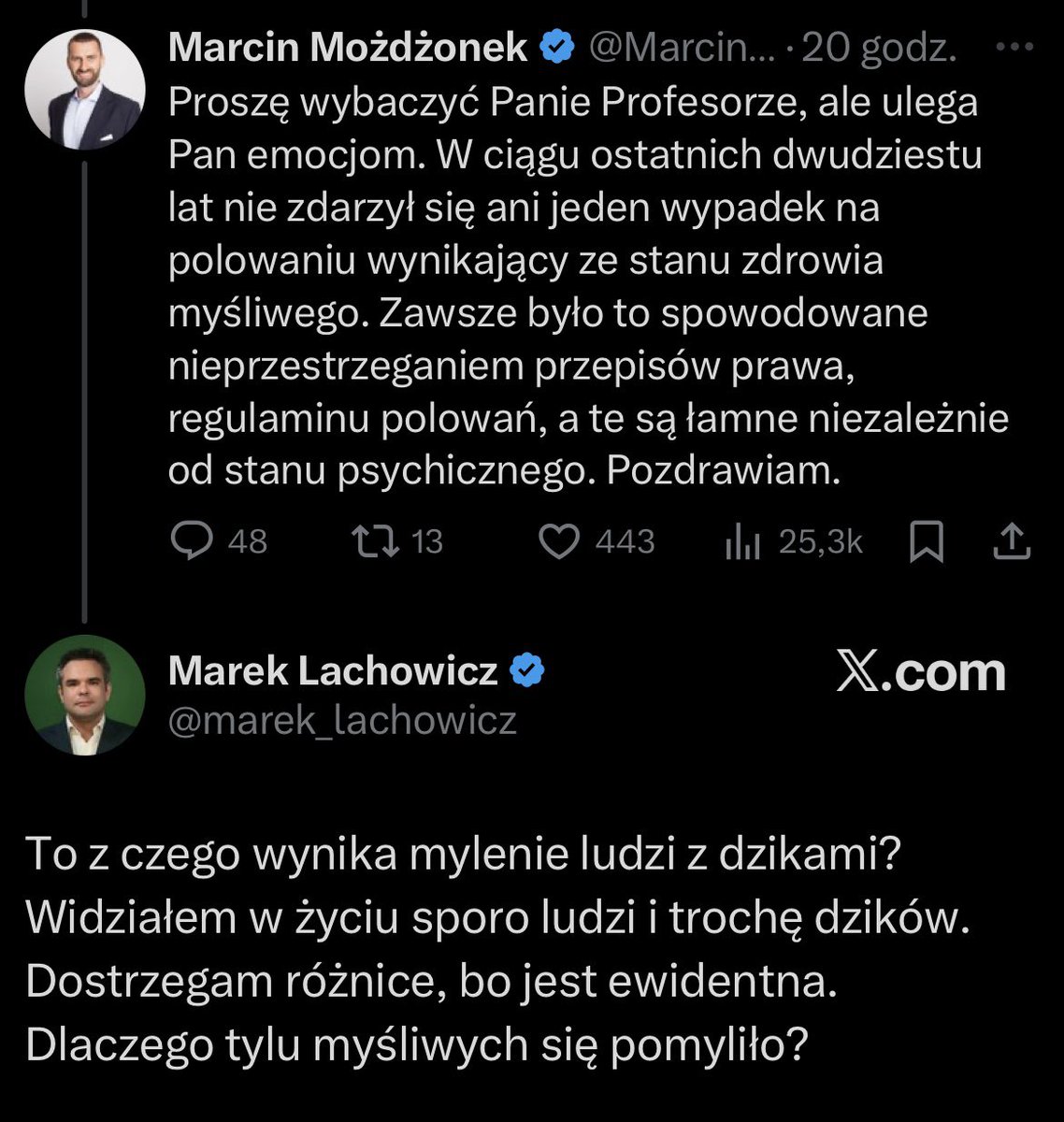 Jaki to jest fikołek to ja nie mam pytań. 

Dla mnie jak chłop nie odróżnia człowieka stojącego przy bramie i strzela przy zabudowaniach to jednak coś jest nie tak z jego zdrowiem. 

Wg Pana Możdżonka winne przepisy, że oni nie rozróżniają co jest co🤡
