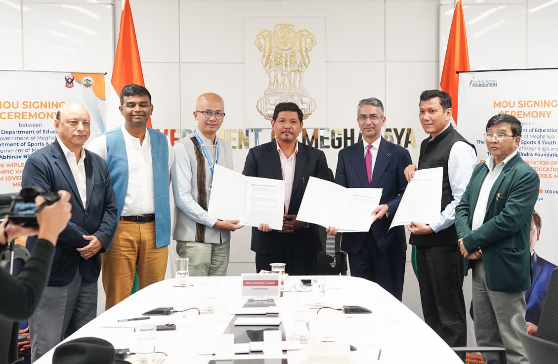 SangmaConrad's tweet photo. A tripartite MoU was signed between the Education Department, Sports and Youth Affairs Department and the Abhinav Bindra Foundation for the implementation of the Olympic Values Education Program (OVEP) across schools in Meghalaya. Happy to have school students virtually join us for the program. 

OVEP uses the power of sports to teach life skills and instill the Olympic values of Excellence, Respect & Friendship in young minds. This initiative will further supplement ongoing efforts to build a thriving sports ecosystem with our youth at the centre. 

@mansukhmandviya @abfoundationind @iocmedia