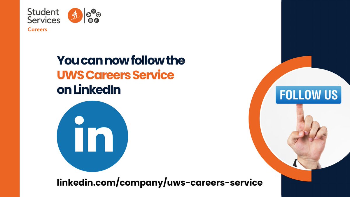 CareersUWS's tweet photo. If you are a UWS student or graduate, member of UWS staff or a Careers Service employer contact, please join us on LinkedIn: https://t.co/PuPXMPuxjA https://t.co/0ANK52F3Yu
