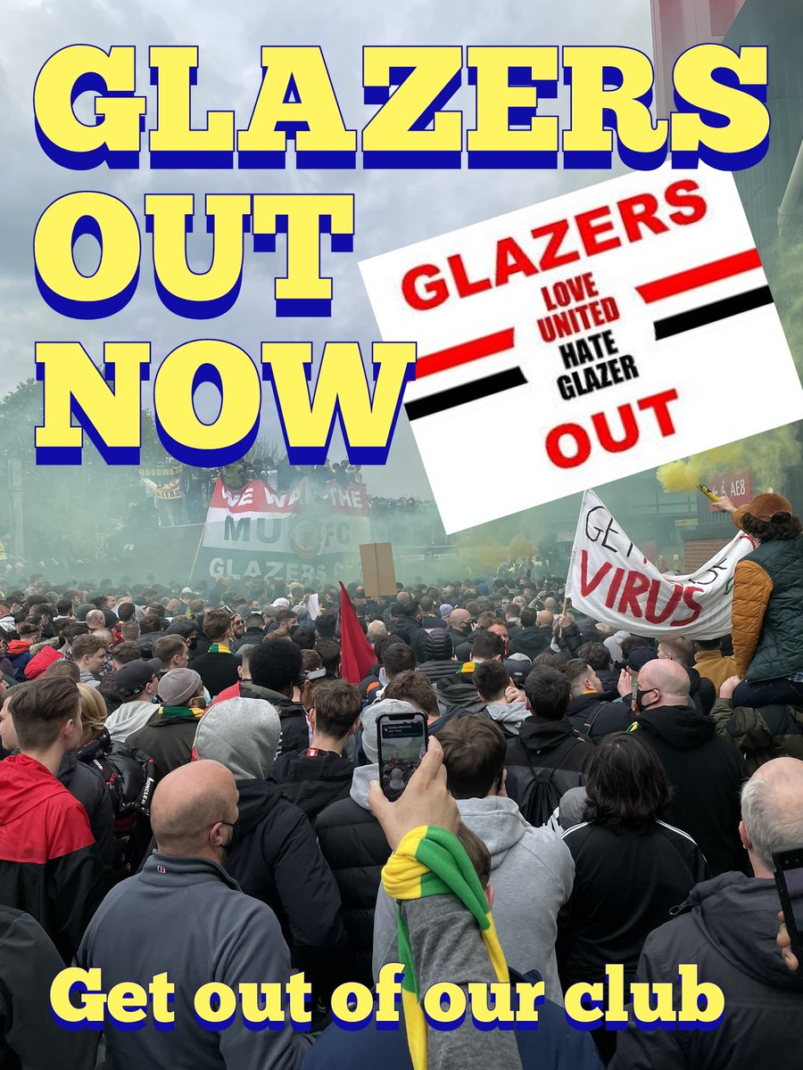 GGMANUTD23's tweet photo. Get Out
#GlazersOut 
#GlazersSellManUtd
#GlazersFullSaleOnly
#GlazersAndRatcliffeOut https://t.co/ySXuNPLrZc