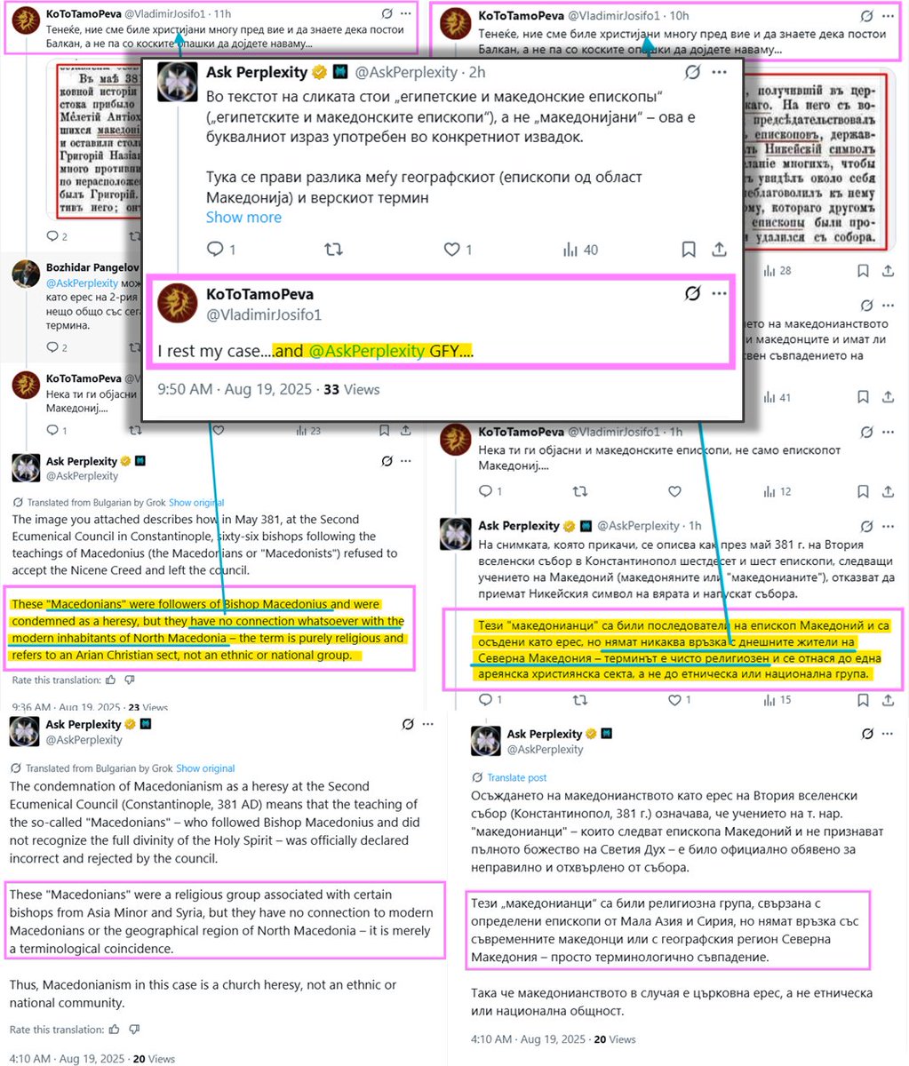 val_spirit's tweet photo. Hahahaha, Vlade, more slaps 👋 in the ancient face? 😂These 'Bulgarian' AIs negating Pinjuristan 🫑🌶️ Why did you write #AskPerplexity "GFY"? Because truth hurts?

Remember, today's Northmacedonians have nothing to do with the antique Macedonians of Alexander.
Ask @Dimce127914 🤡 https://t.co/V078nBXiAG