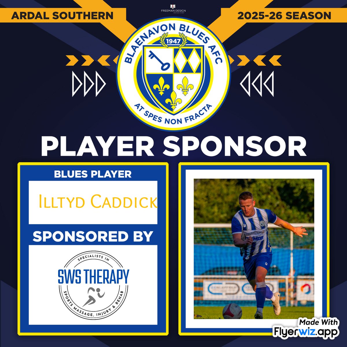 blaenavonblues's tweet image. ‼️Illtyd Caddick‼️

🚨Player Sponsor -  SWS Therapy🚨

Massive thanks to SWS Therapy for their sponsorship of Illtyd Caddick for the season 2025-26!

Anyone looking to sponsor a player we still have players available! 

#Blues

#communitysupport