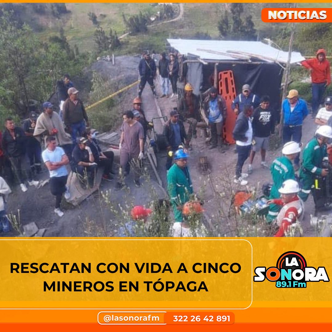 #EsNoticia || Cinco mineros resultaron lesionados en Tópaga tras la explosión de gas metano en un socavón. Dos de ellos sufrieron graves quemaduras y fueron trasladados a Bogotá.

El socavón funcionaba en un área de alto riesgo con actividad minera prohibida.