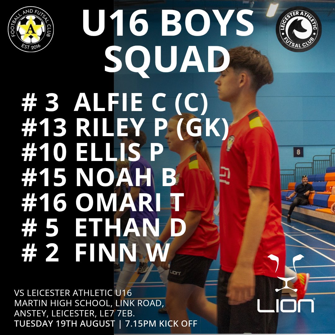 A⭐️Futsal Club (@astarfutsal) on Twitter photo ⭐️ U16 BOYS SQUAD ⭐️
Our U16 Boys return to the court for the first time in the 25/26 season as we travel up the M1 to <a href="/LAFutsalClub/">Leicester Athletic Futsal Club</a>
Having not trained over the summer it's a great chance to shake the rust off!
#LikeFootballButBetter
#RedNBlack ⭐️ U16 BOYS SQUAD ⭐️
Our U16 Boys return to the court for the first time in the 25/26 season as we travel up the M1 to <a href="/LAFutsalClub/">Leicester Athletic Futsal Club</a>
Having not trained over the summer it's a great chance to shake the rust off!
#LikeFootballButBetter
#RedNBlack