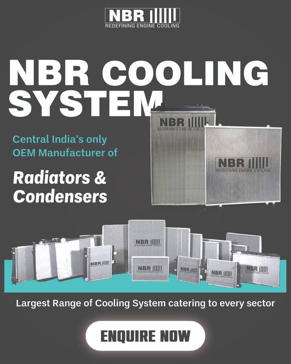 motorindiatweet's tweet image. Powering performance with precision! ⚙️ NBR, India&apos;s leading radiator manufacturer, delivers superior cooling and durability with brazed aluminum and copper core solutions.
🔗 𝐊𝐧𝐨𝐰 𝐌𝐨𝐫𝐞: nbrradiator.com

#PoweringPerformance #CoolingSolutions #PrecisionEngineering