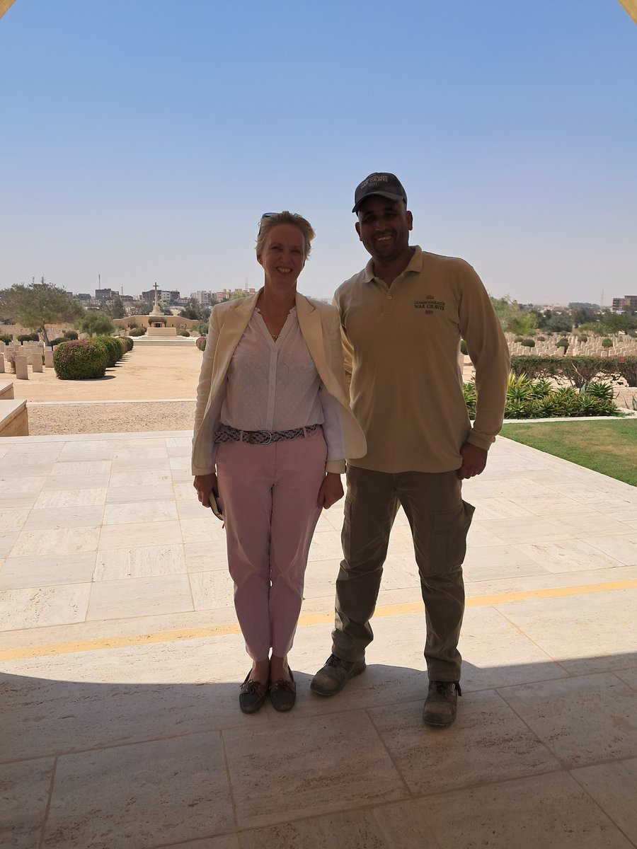 Today we were honored by the visit of the British Military Attaché, Mrs. Caroline, and the German Military Attaché at the El Alamein Memorial Cemetery.
<a href="/AAPAComms/">AAAComms</a> 
<a href="/Ahmed_AAalSayed/">Ahmed Abd El Aal Sayed</a> 
<a href="/CWGC/">Commonwealth War Graves</a>