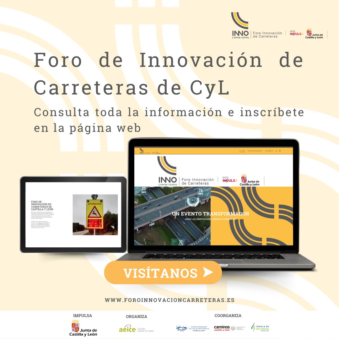 AEICE Clúster de Hábitat Eficiente (@clusteraeice) on Twitter photo 🌉 Descubre el futuro de las infraestructuras viarias en #ForoInnoCarreteras
Impulsado por la <a href="/jcyl/">Junta de Castilla y León</a>, este foro organizado por <a href="/ClusterAeice/">AEICE Clúster de Hábitat Eficiente</a>, junto con la <a href="/ContratistasCyL/">CContratistasCyL</a>, <a href="/cyl_citop/">CITOPcastillayleón</a> y <a href="/caminos_cyl/">ciccp castilla y león</a> reunirá a todos los agentes que transforman el sector
ℹ️foroinnovacioncarreteras.es 🌉 Descubre el futuro de las infraestructuras viarias en #ForoInnoCarreteras
Impulsado por la <a href="/jcyl/">Junta de Castilla y León</a>, este foro organizado por <a href="/ClusterAeice/">AEICE Clúster de Hábitat Eficiente</a>, junto con la <a href="/ContratistasCyL/">CContratistasCyL</a>, <a href="/cyl_citop/">CITOPcastillayleón</a> y <a href="/caminos_cyl/">ciccp castilla y león</a> reunirá a todos los agentes que transforman el sector
ℹ️foroinnovacioncarreteras.es