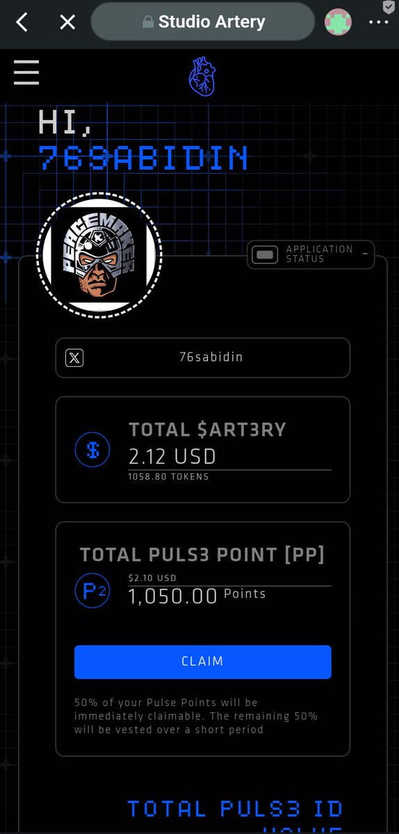 76sabidin's tweet photo. Just claimed my airdrops worth $2.12 on @Artery_Chain 💎

This is just the beginning… 🚀
Don’t miss your chance to earn FREE rewards!

#ArteryChain #Crypto #Airdrop #DeFi #Web3 https://t.co/JyaqjumshX