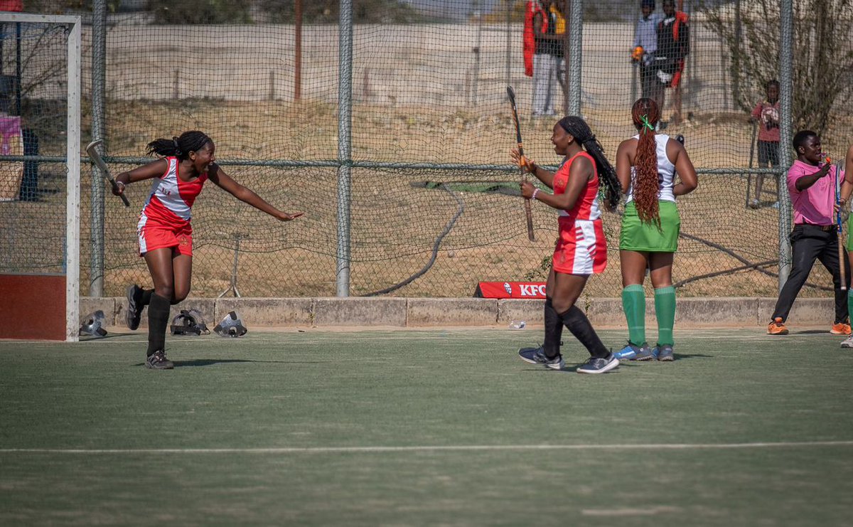 Zambia hockey 

Zam/Zim developmental series 
U16 girls goal celebrating after scoring a beautiful goal 🥅 from Eric from Zambia u16