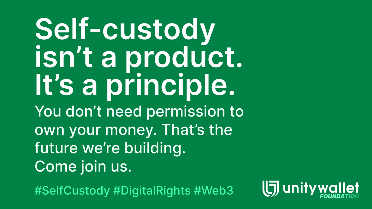 The next era of finance is simple and it's here now: control belongs to the individual💡

No gatekeepers. No hidden middlemen. Just you and your money.

Unity Wallet makes it possible.
👉 unitywallet.com

#Crypto #Web3 #SelfCustody