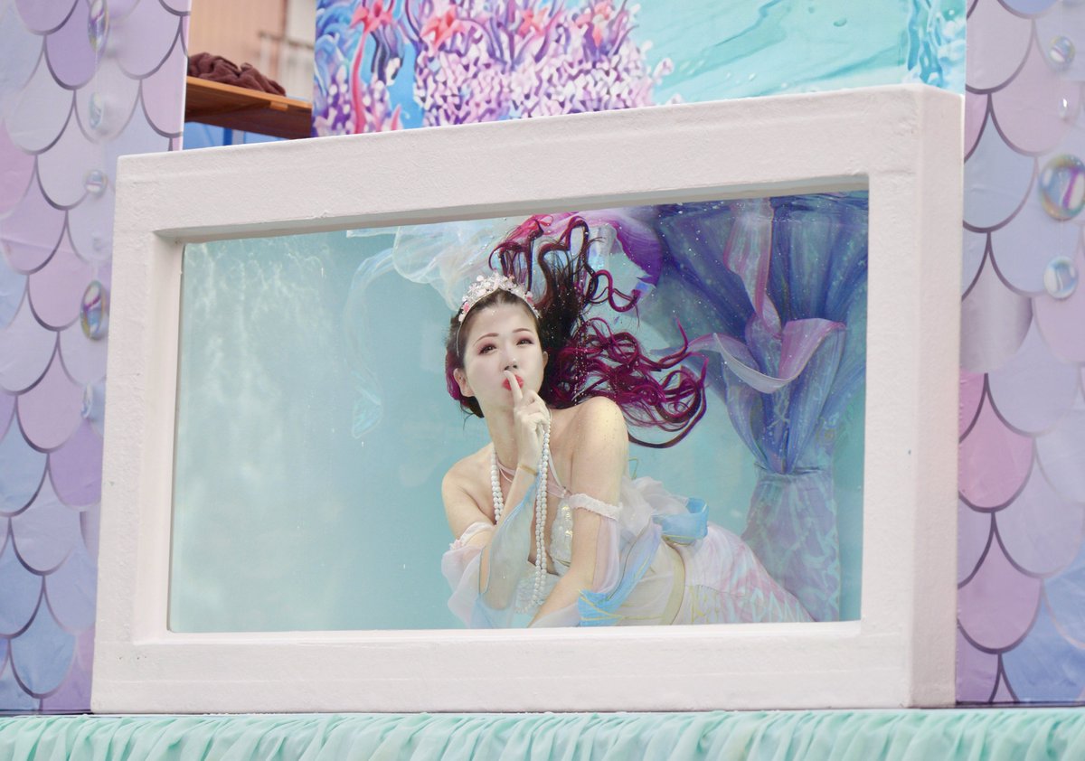 ShellinaMermaid's tweet photo. 人魚の学校【移動水槽マーメイドショー】in足助夏まつり🧜‍♀️

幕が開いた瞬間、広い会場奥まで観客のみなさまでいっぱいでびっくり感動🥹

キラキラ手を振ってくれたお子様に応えたくて振付一瞬遅れちゃったけど、すごく嬉しく幸せな時間でした💖
みなさま本当にありがとうございます✨

📸 @getwin12 https://t.co/8LmcOlxTUU