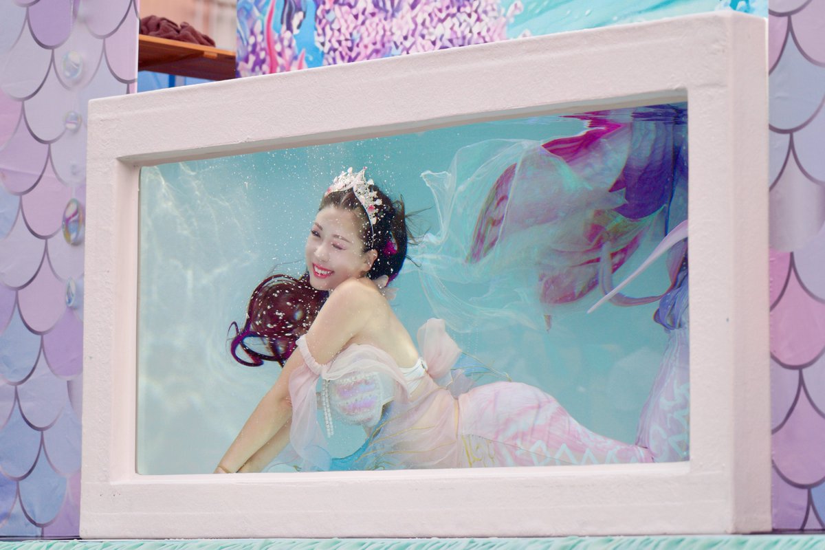 ShellinaMermaid's tweet photo. 人魚の学校【移動水槽マーメイドショー】in足助夏まつり🧜‍♀️

幕が開いた瞬間、広い会場奥まで観客のみなさまでいっぱいでびっくり感動🥹

キラキラ手を振ってくれたお子様に応えたくて振付一瞬遅れちゃったけど、すごく嬉しく幸せな時間でした💖
みなさま本当にありがとうございます✨

📸 @getwin12 https://t.co/8LmcOlxTUU